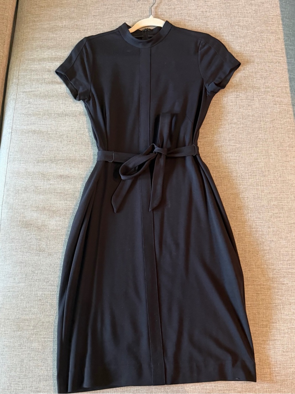 Brooks Brothers Black Short-Sleeve Belted Dress